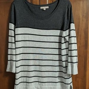 Striped 3/4 Sleeve Sweater